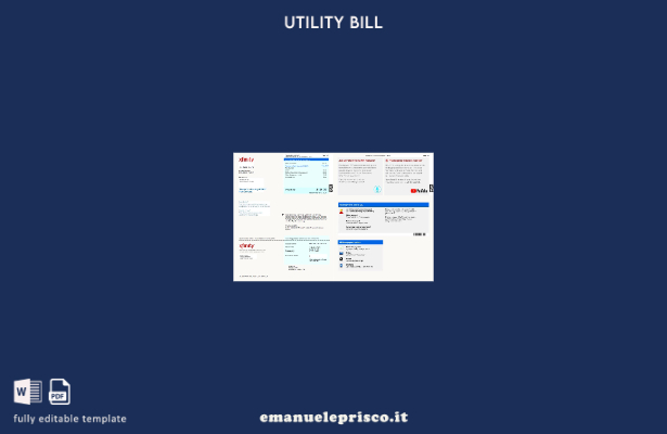 pagine di parole della bolletta dei servizi pubblici USA Xfinity in stile veri 8